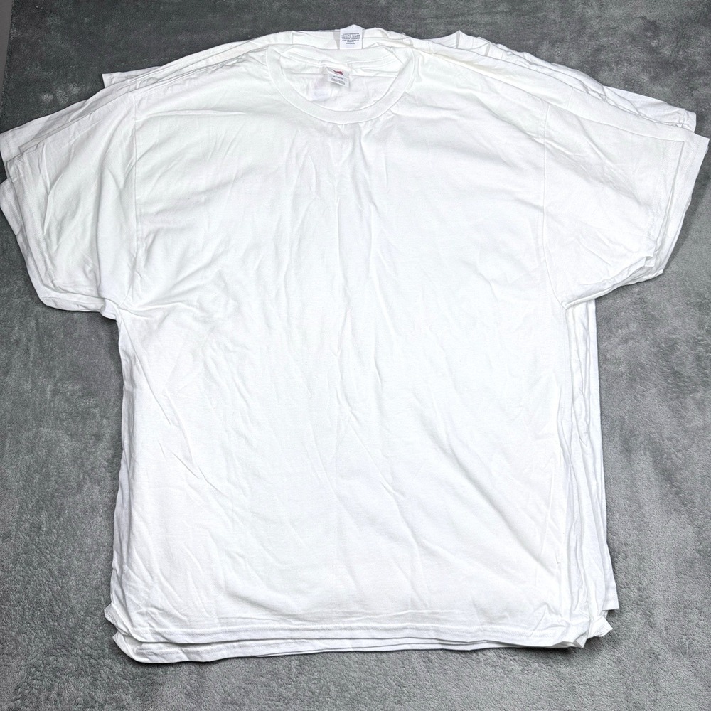 Hanes White Crew Neck T Shirts Mens XL 10 Pack Cotton Undershirt Short Sleeve